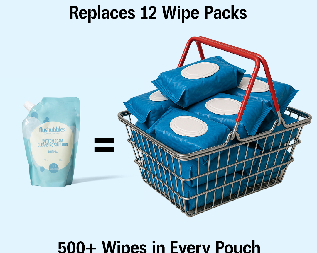 Stop Wasting Money on Flushable Wipes — One Flushubbles Pouch Lasts Longer Than 12 Packs