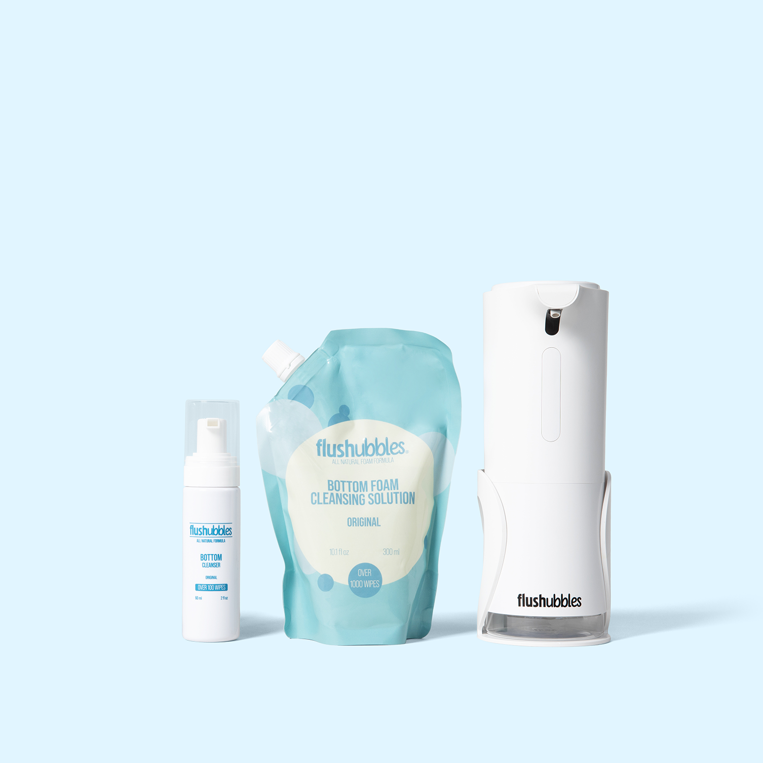 FLUSHUBBLES BUNDLE (1 Kit & Free Travel Bottle)